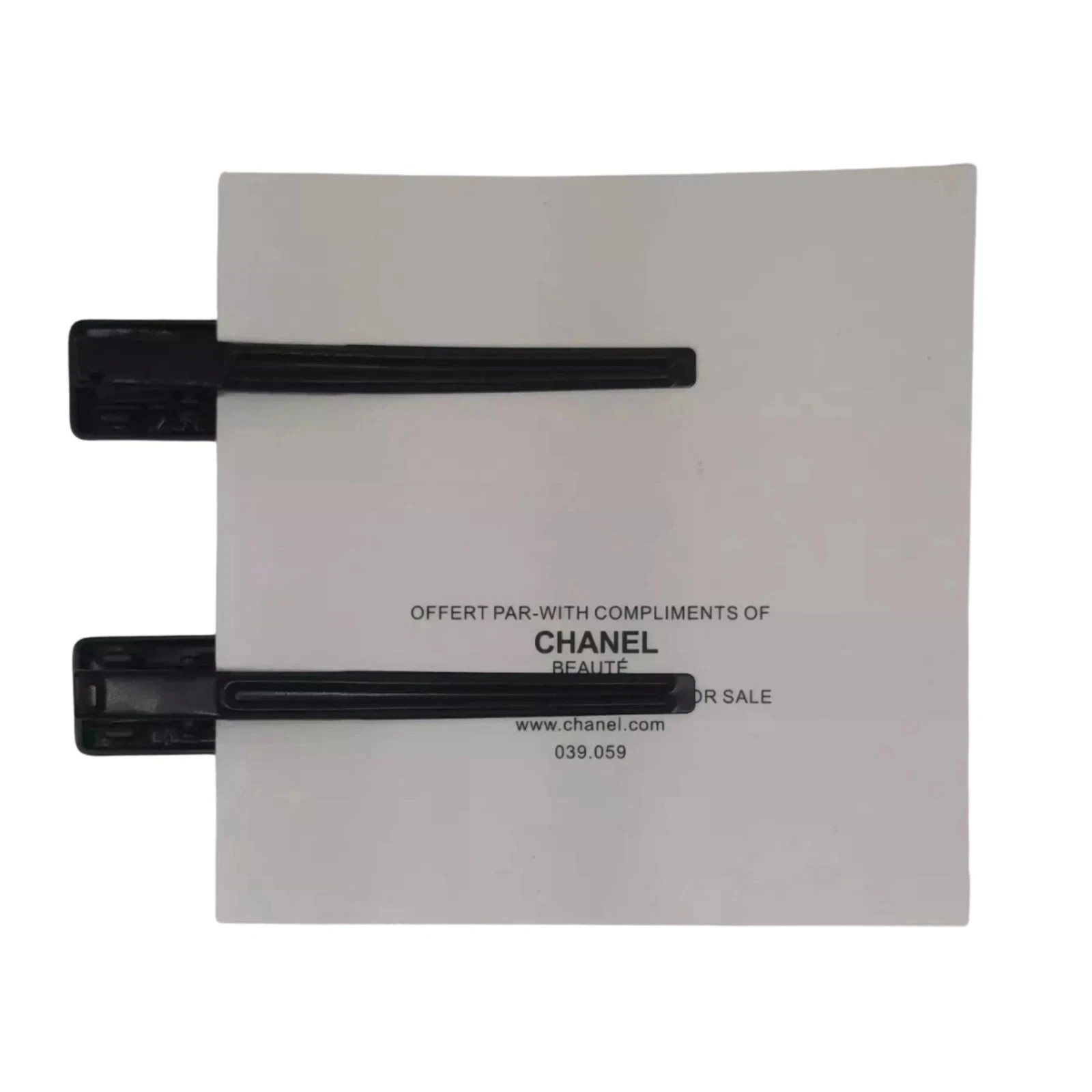 2026 Chanel Beauty Hair Clip Set (2 Pcs) | New with Box – Black & Silver W/BOX