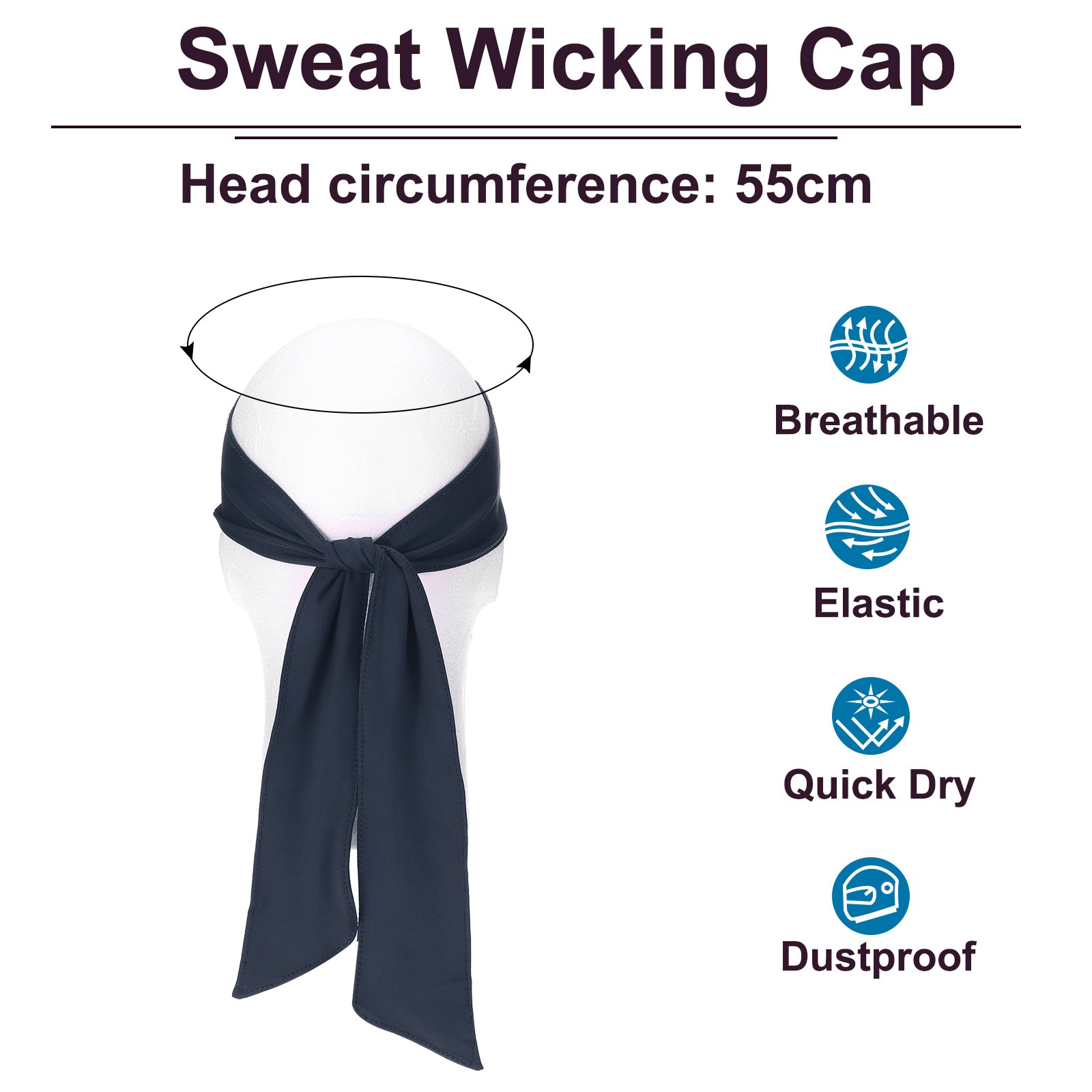 14 Pcs Sapphire Blue Head Ties Headbands Sports Tie Back for Men Women Running