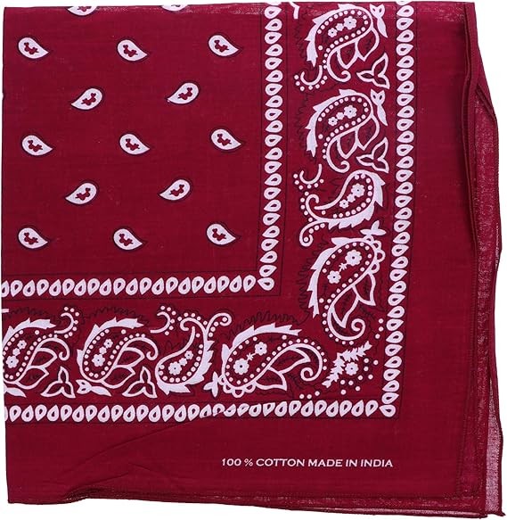Motique Accessories Extra Large Paisley Bandana 27×27 Inch