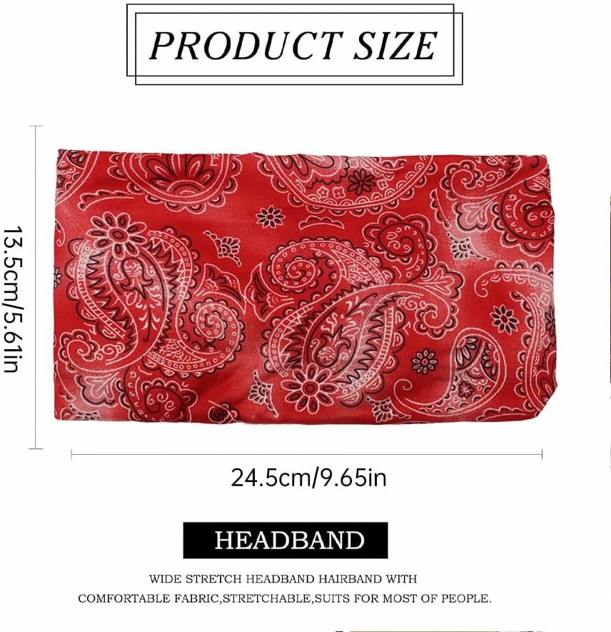 Boho Headbands for Women – 4 Pack Wide Stretch Turban Knot Headbands, Soft Elast