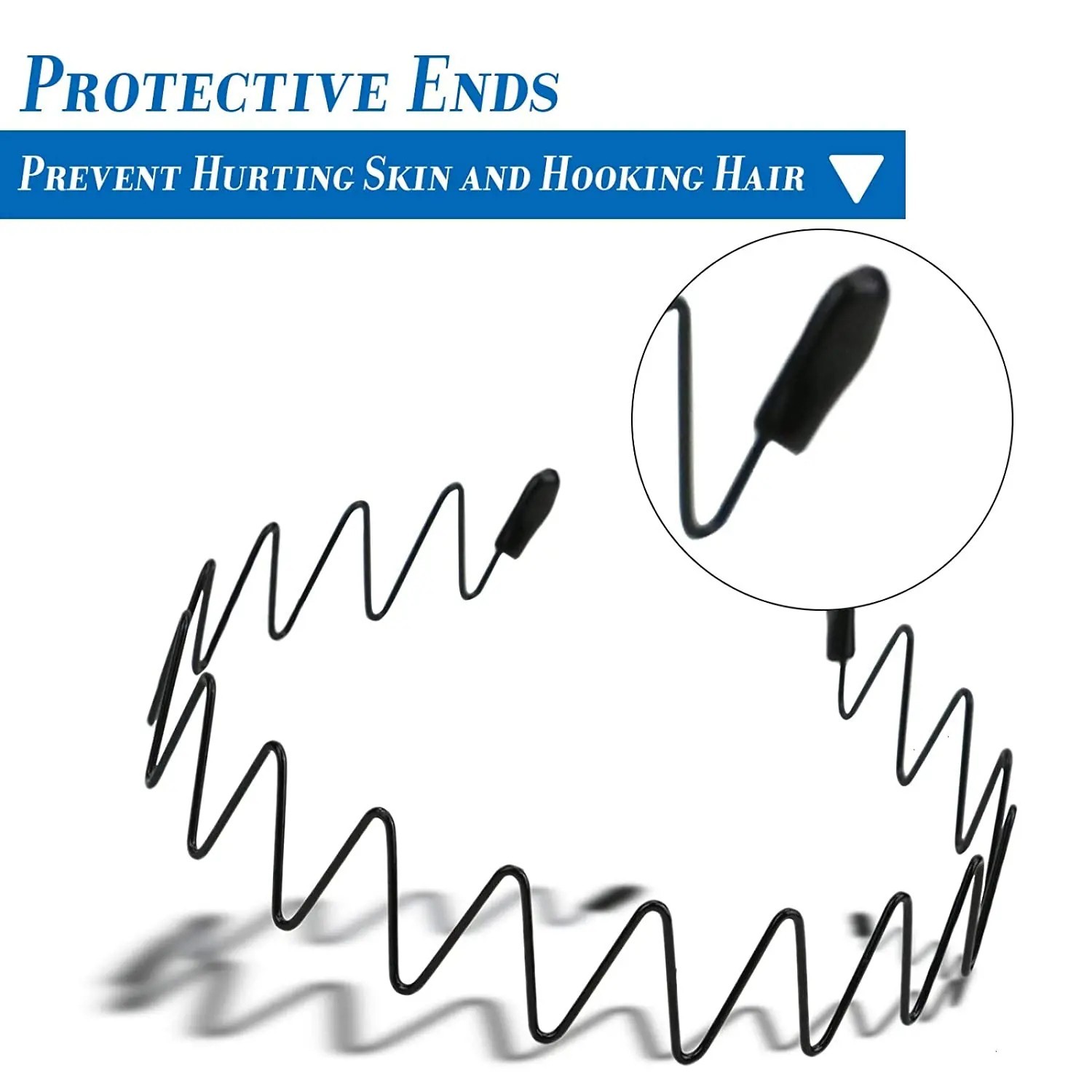 1-3Pcs Metal Hair Headband Wave Style Hoop Band Comb Hairband for Men Women