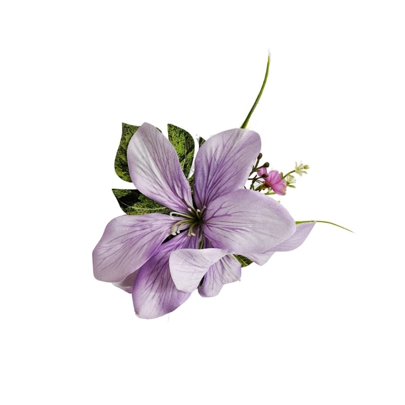Lightweight Floral Side Hairpin Realistic Lilies Hair Clip For Special Occasion