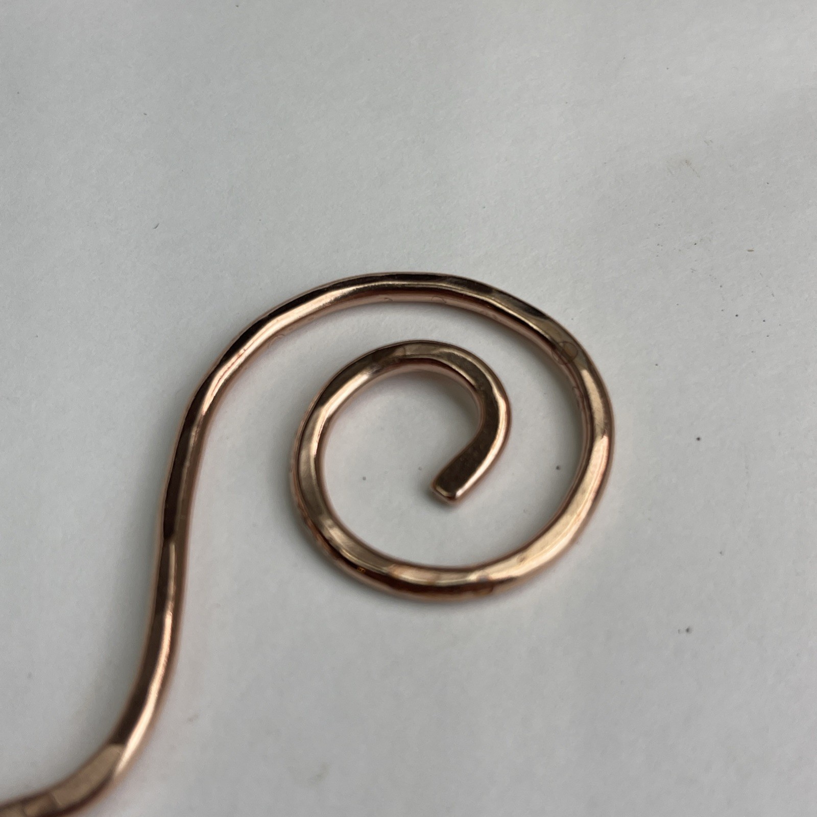 Extra Long Solid Copper Hair Pin, Stick, Slide, Spiral Top