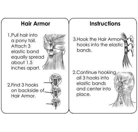 Butterfly Hair Armor – Silver Ponytail Holder Stylish Accessory – Medieval Metal