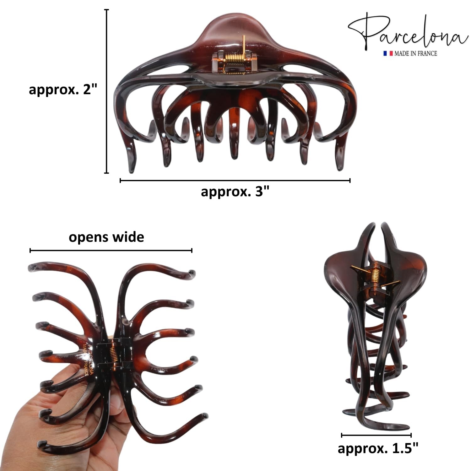 Parcelona French Dendrite Tortoise Shell Brown 1 Count (Pack of 1),
