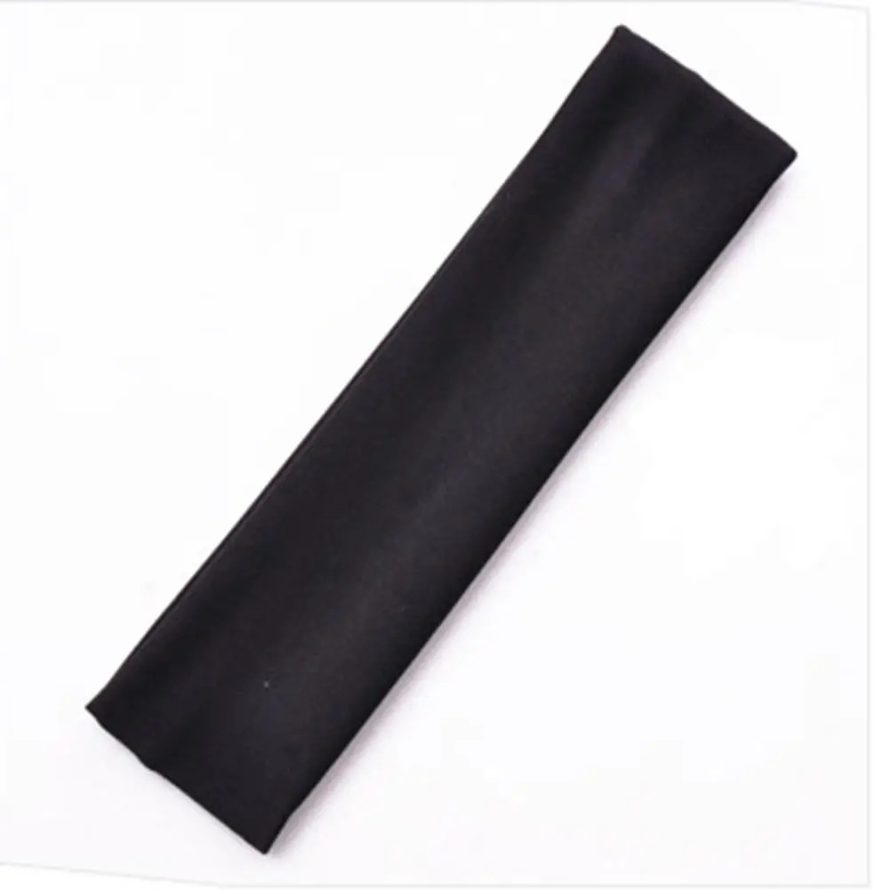 Stretchy Solid Headband Yoga Running Gym Sports Sweatband Men Women Black