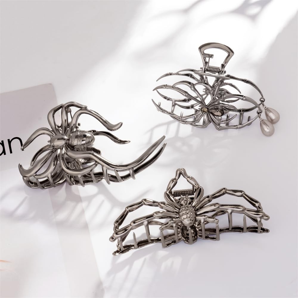 3PCS Black Spider Hair Claw Clips for Women 1 Count (Pack of 3), Gun