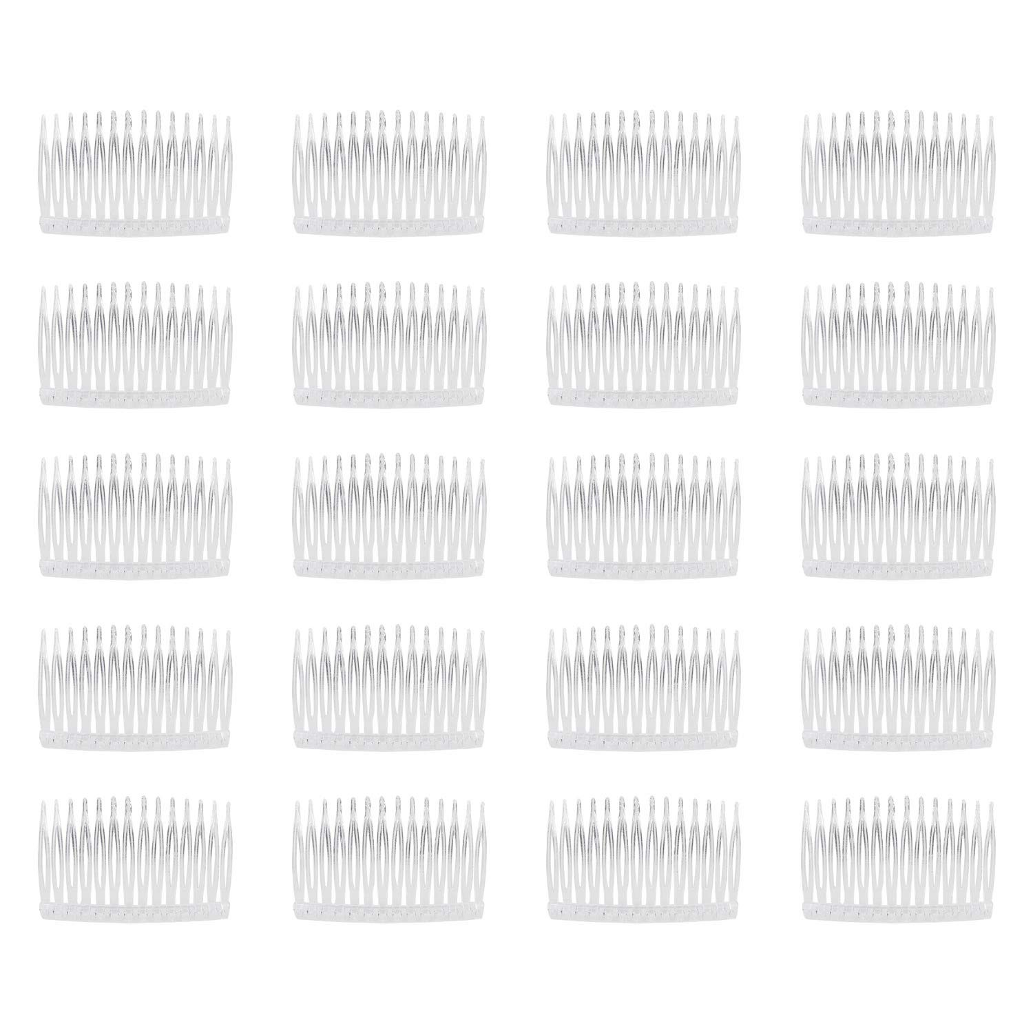 20 Pack Clear Small Plastic Hair Side Comb with Long Teeth Thin Fine Gray Hair P
