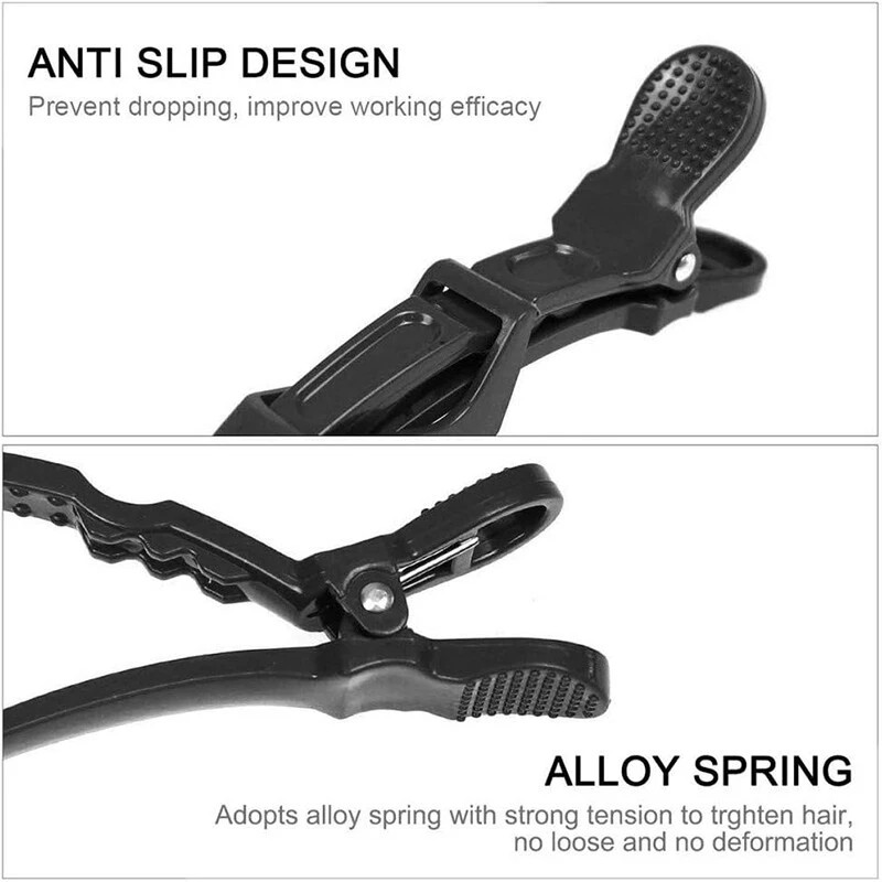 Crocodile Hair Clips Salon Hairdressing Tool Matte Section Claw Clamp Black LOT