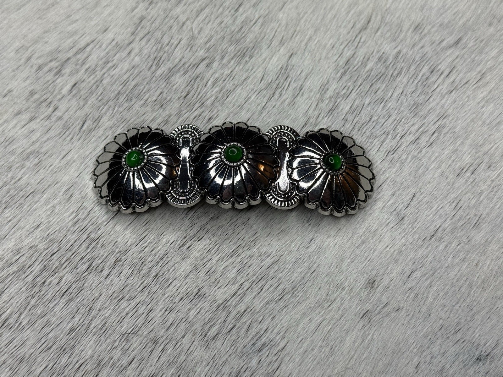GREEN ~ STONE ~ HAIR ~ BARRETTE