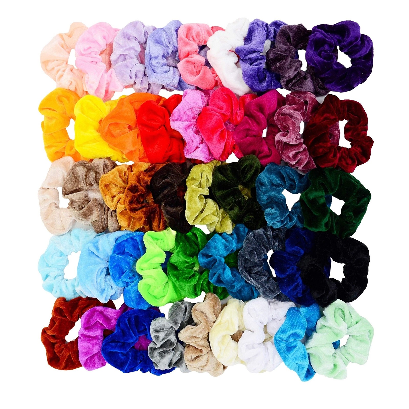 Chloven 45 Pcs Hair Scrunchies Velvet 45 Count (Pack of 1), 45 Colors