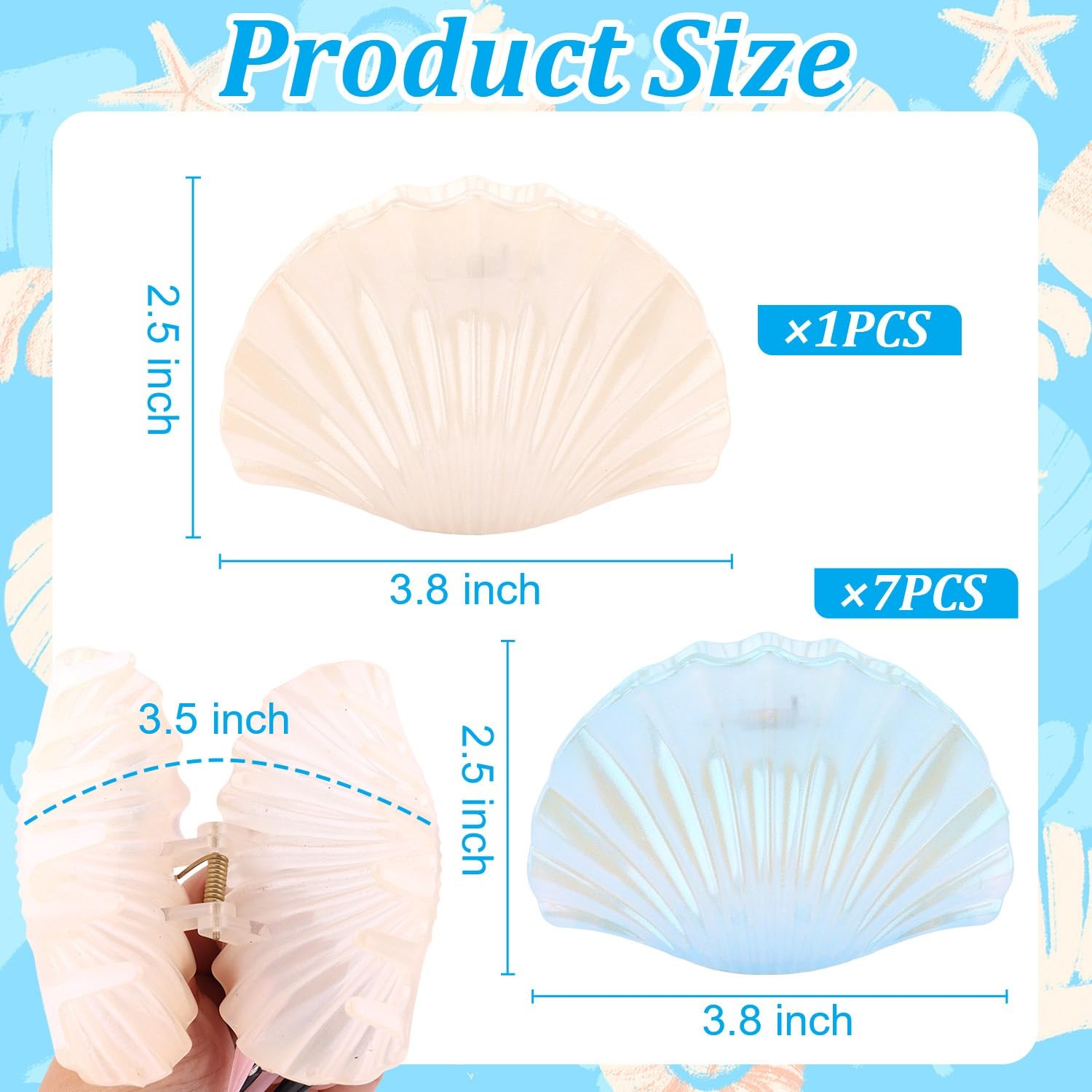 Yuxiaoyu Bridesmaid Proposal Gifts 8PCS Beach Claw Clips With Seashell 1+7