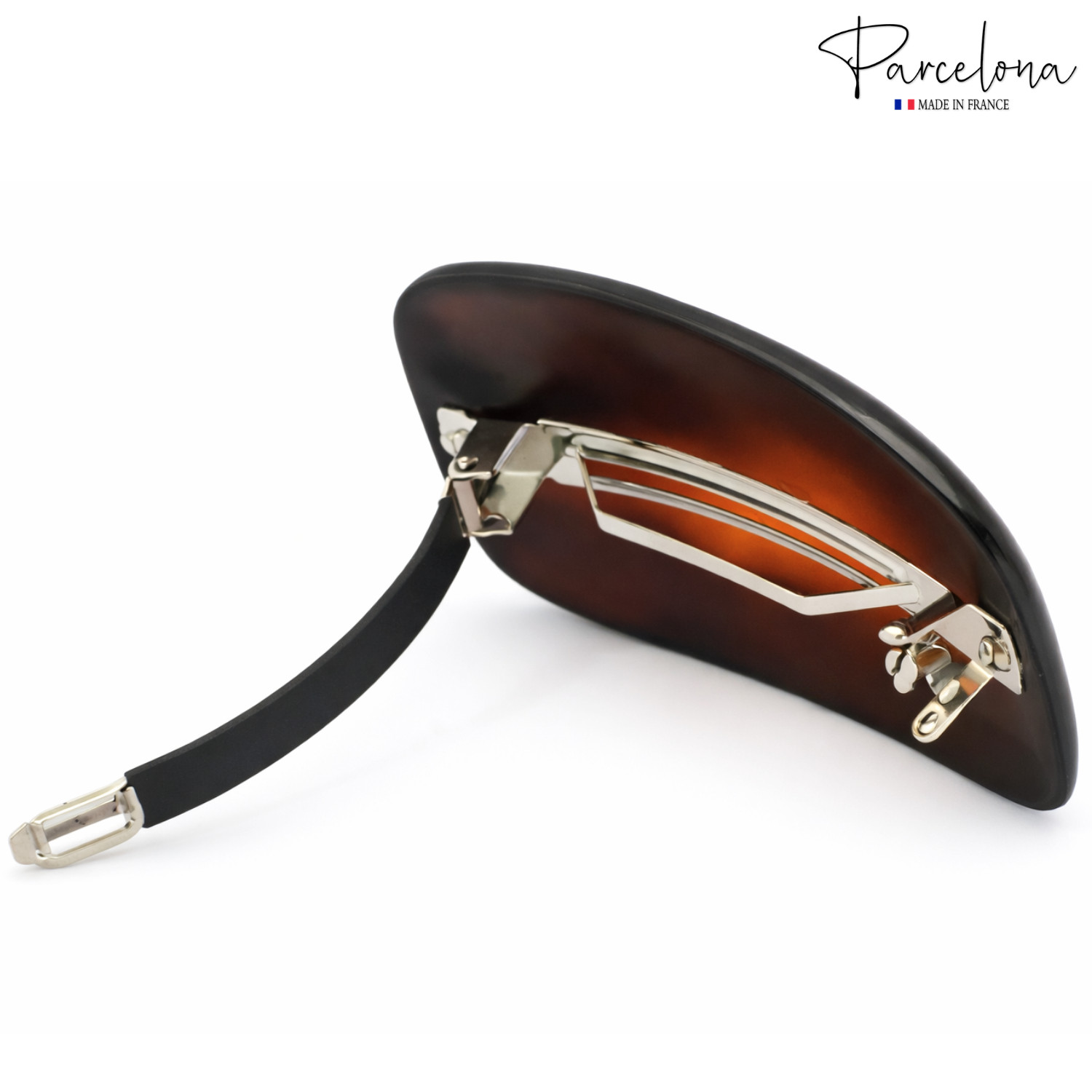 Parcelona French Small Barrette for Fine & Thin Hair Tortoise Shell Non-Slip