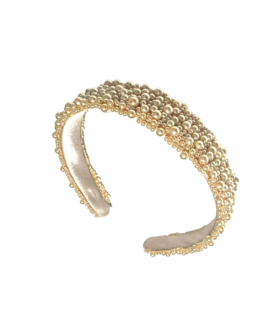Women’s Ivory Champagne Pearl Cluster Headband