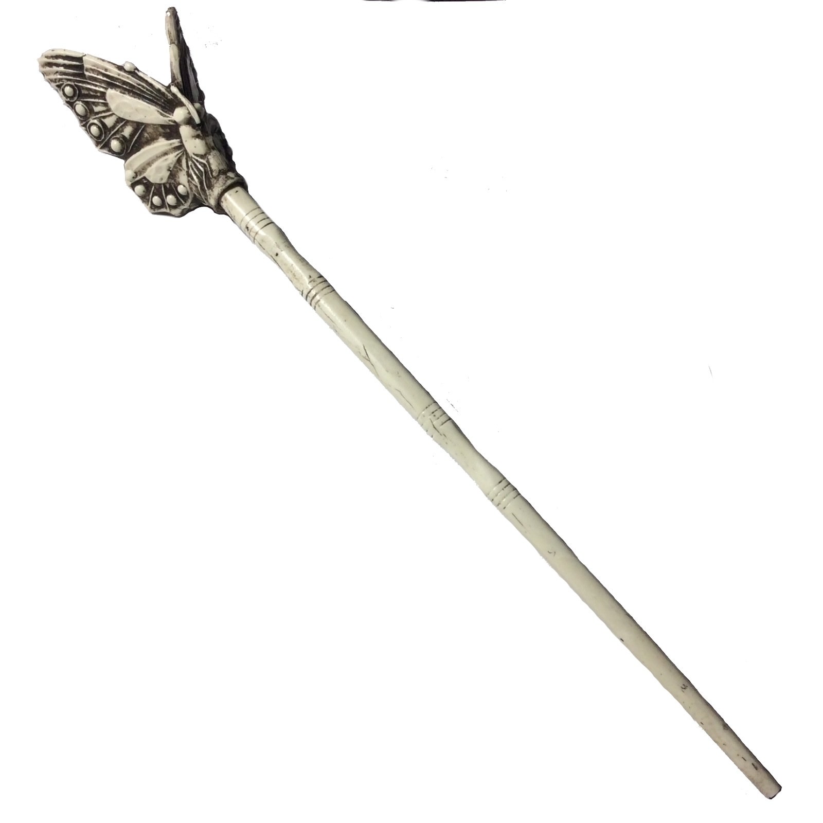Butterfly Hair Stick faux Ivory Chopsticks Bun Jewelry Made in USA #54