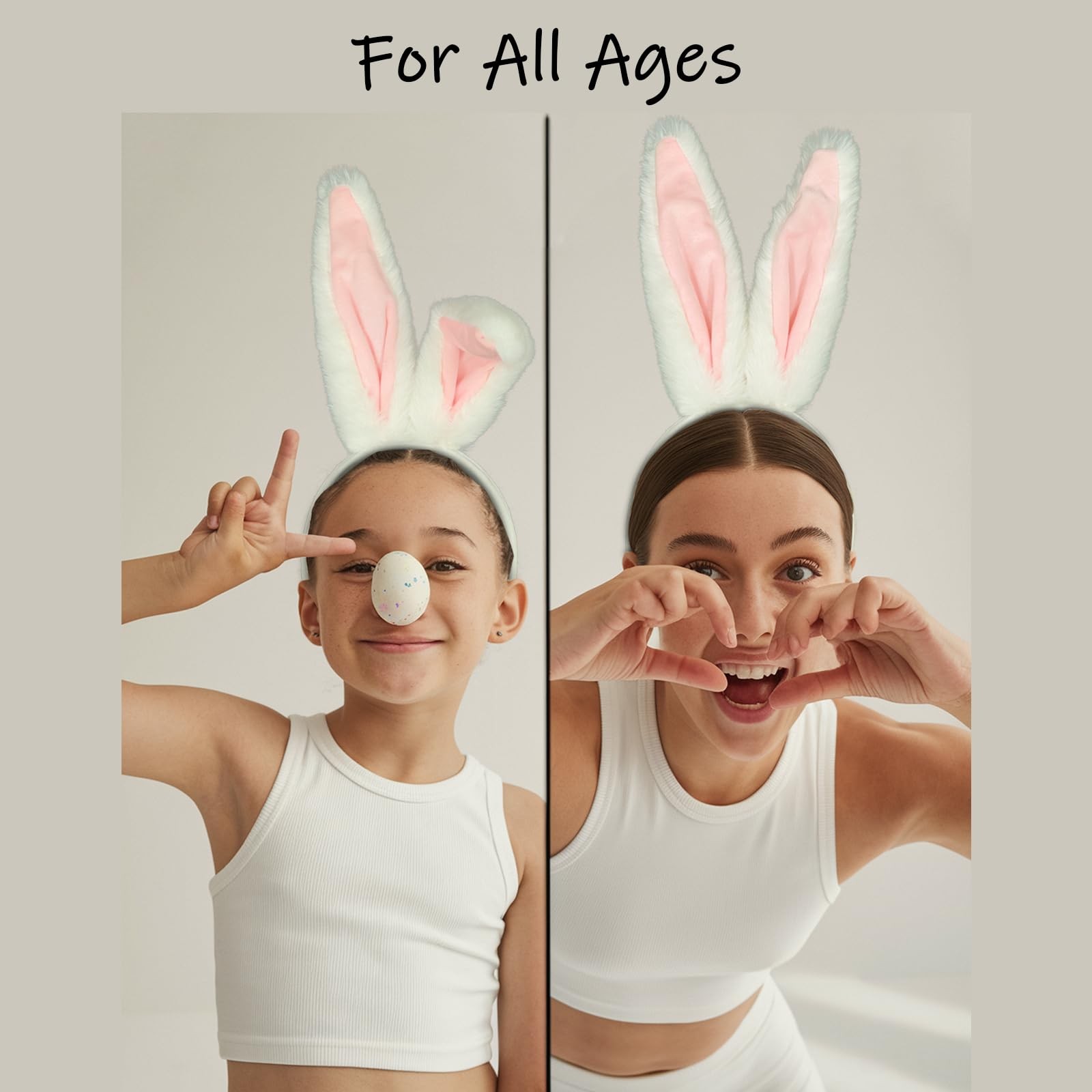 Bunny Ears Headbands Easter Bunny Costume Long Furry Rabbit Ear Headband Hall…