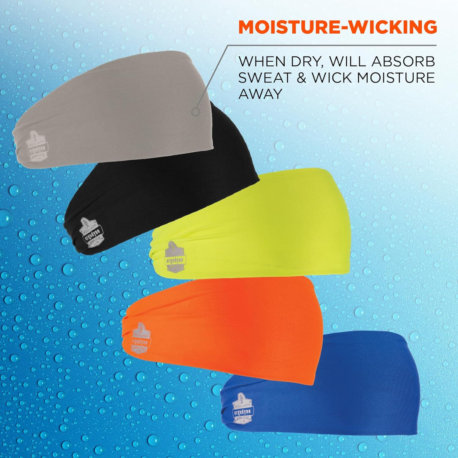 Ergodyne Chill-Its 6634 Cooling Headband, Sports Headbands for Men and Women