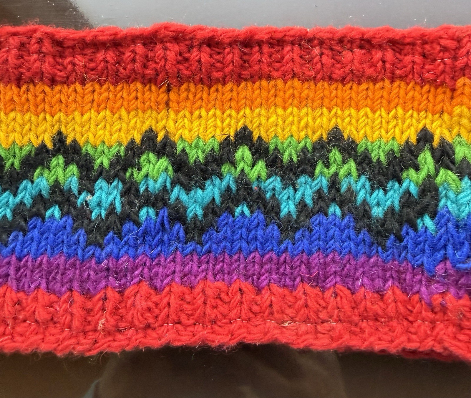 HEADBAND Nepal Hand Made Wool Head Band New Crochet Rainbow Pride #ä