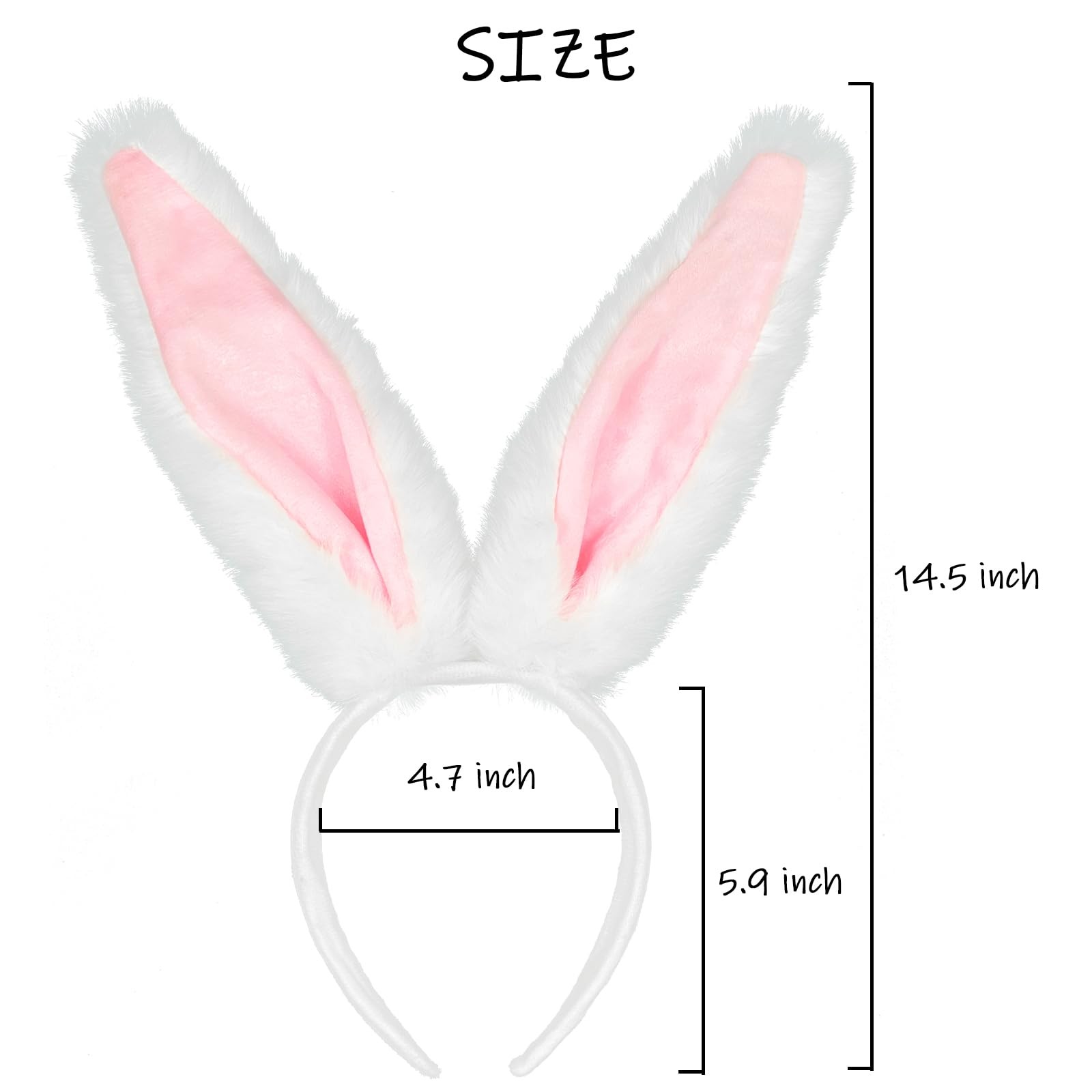 Bunny Ears Headbands Easter Bunny Costume Long Furry Rabbit Ear Headband Hall…