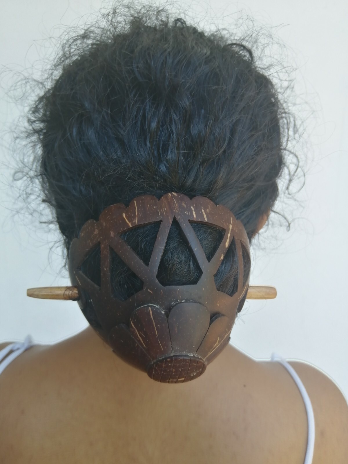 Caved Coconut Shell Traditional Bun Hair pin Decorative Vintage Women Sri Lanka