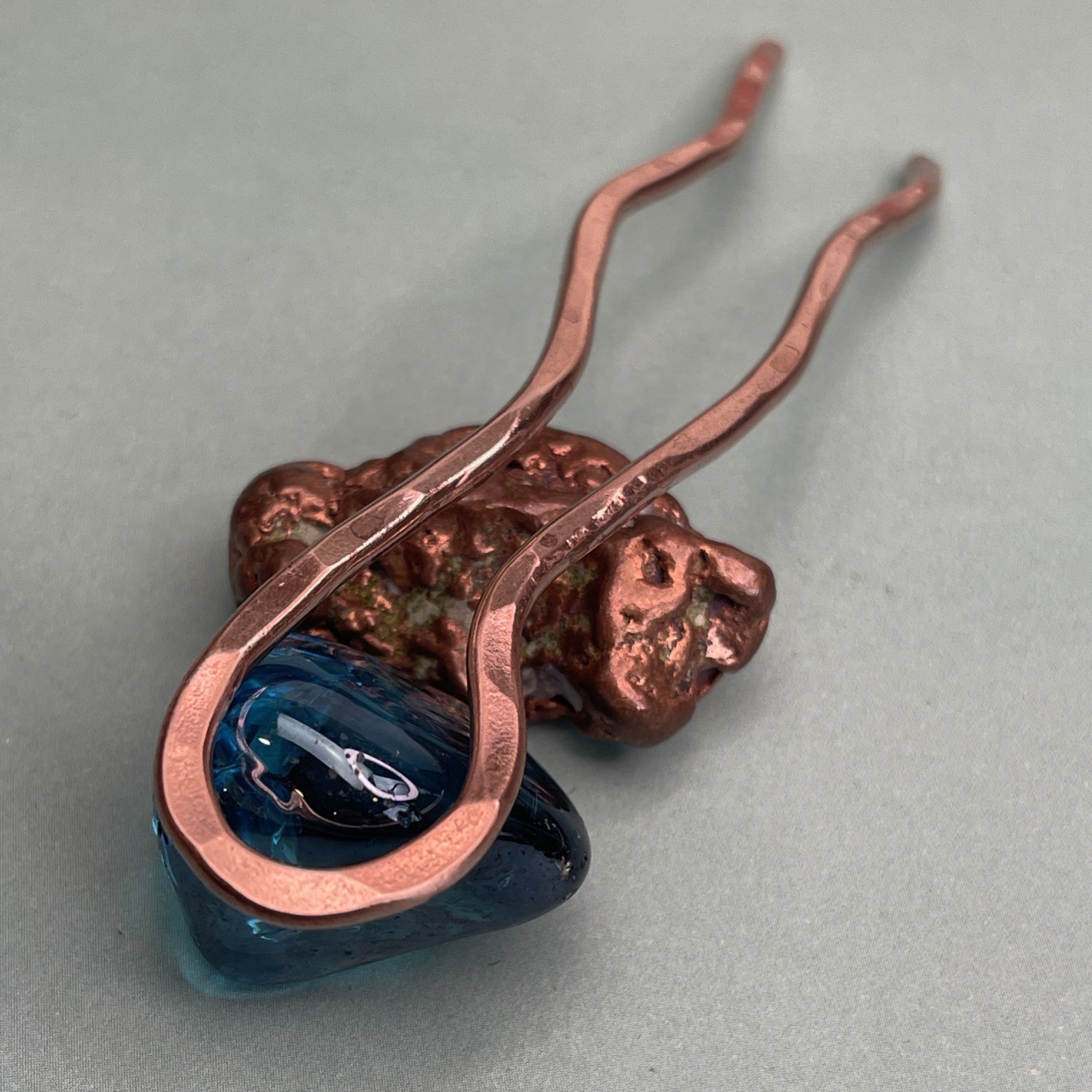 French Hair Pin, Hair Stick, Fork, Accessory, Handmade In Oregon, Pure Copper