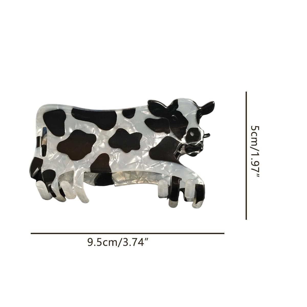 Novelty Cow Claw Clips,Acrylic Hair Clip for 1 Count (Pack of 1),