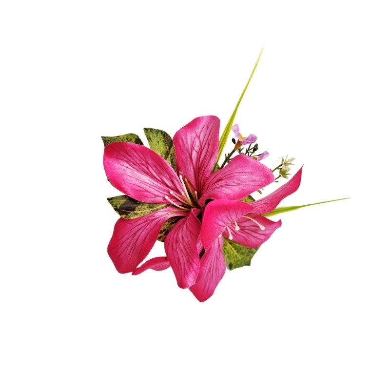 Lightweight Floral Side Hairpin Realistic Lilies Hair Clip For Special Occasion
