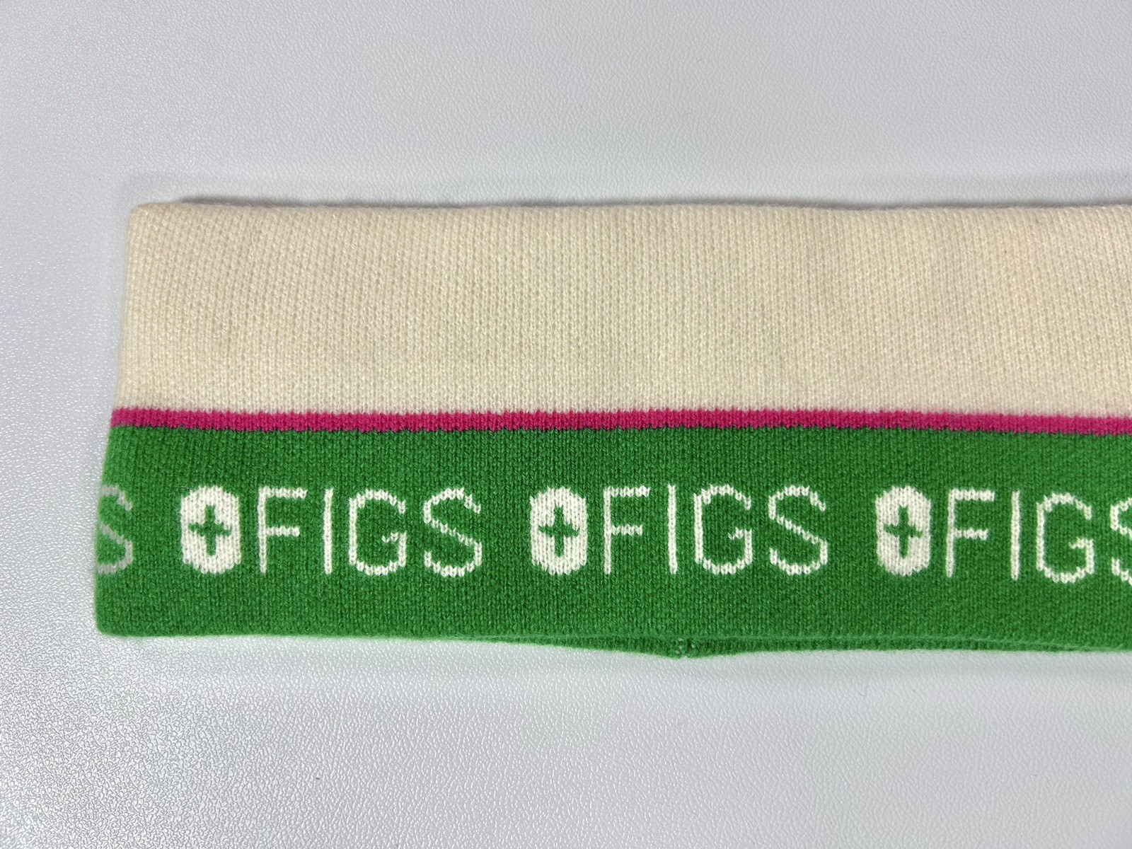 Figs Wool Color Block White Green Pink Headband Unisex NWT
