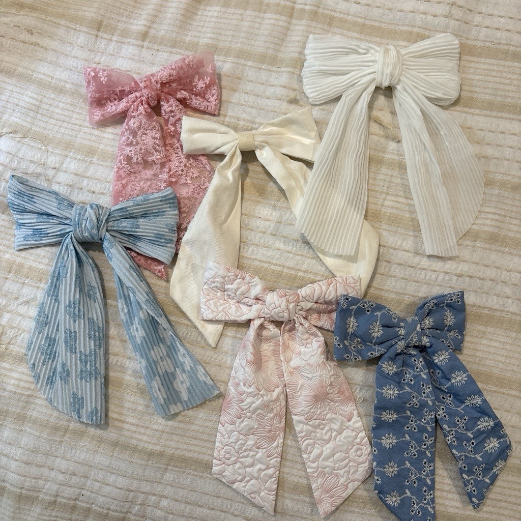 Women’s Fabric Floral Bow Hair Accessories Set of 6, Multicolor