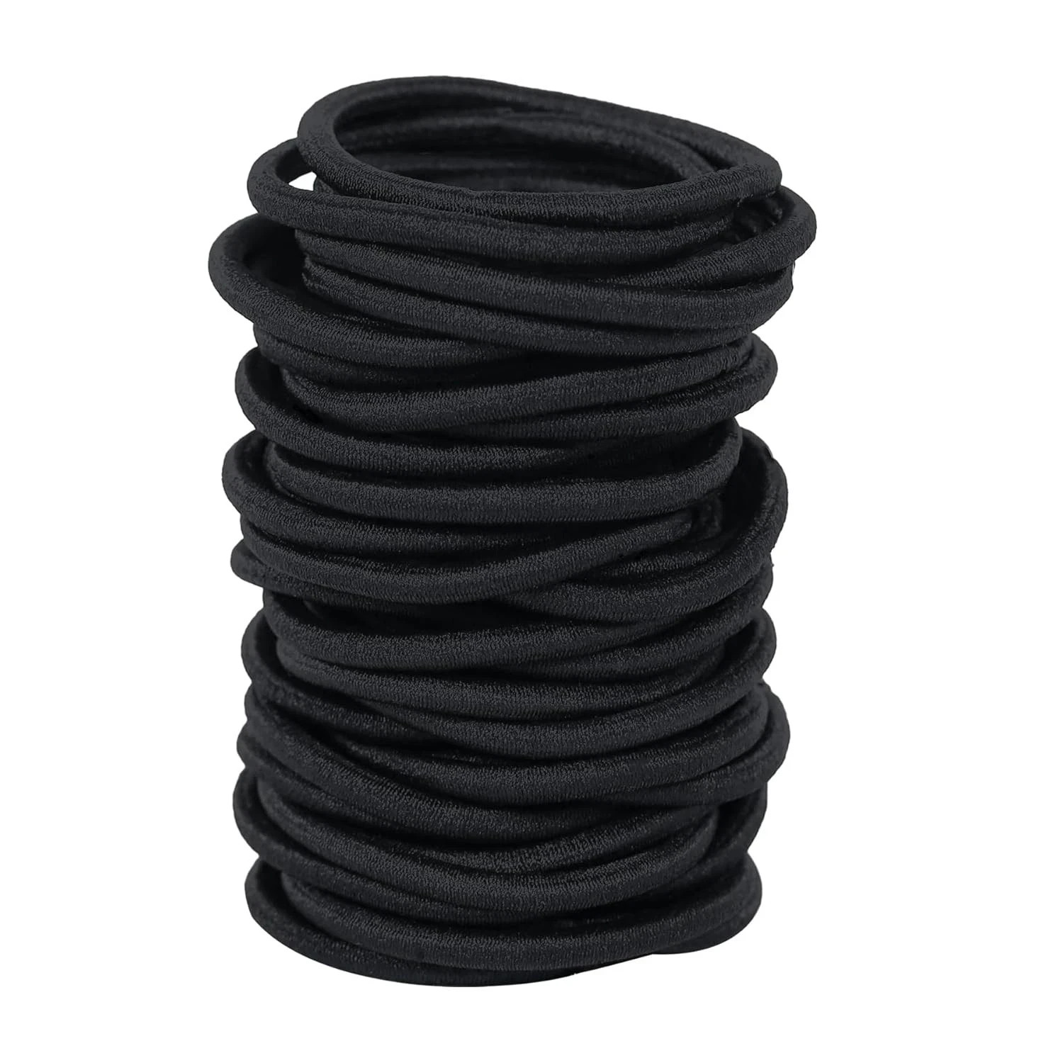 Black Hair Ties No Damage 180Pcs Ouchless Elastic Hair Bands Ponytail Holders Ru