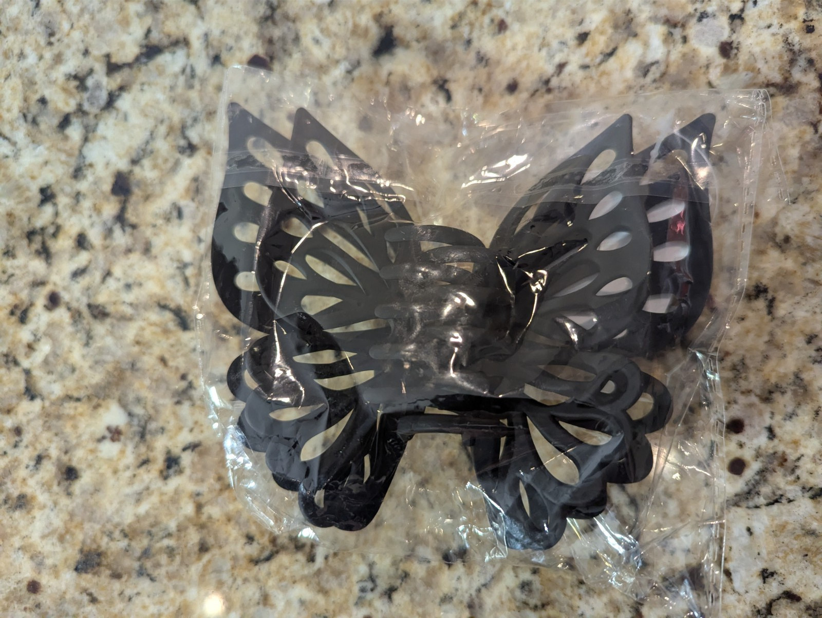 2 Pack JL 6″ Girls Large Butterfly Hair Claw Clip Black Tan