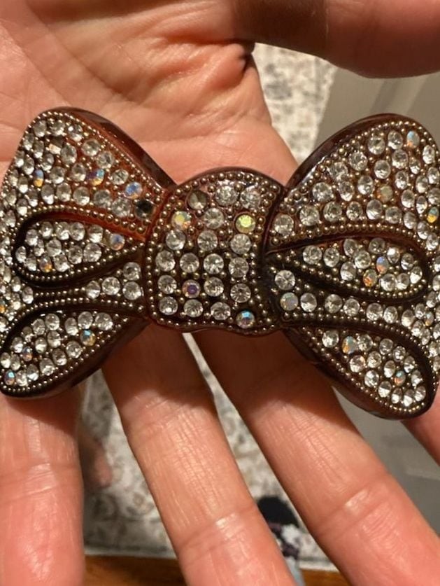 Soho Style Big Butterfly Rhinestone Crystal Bow Barrette