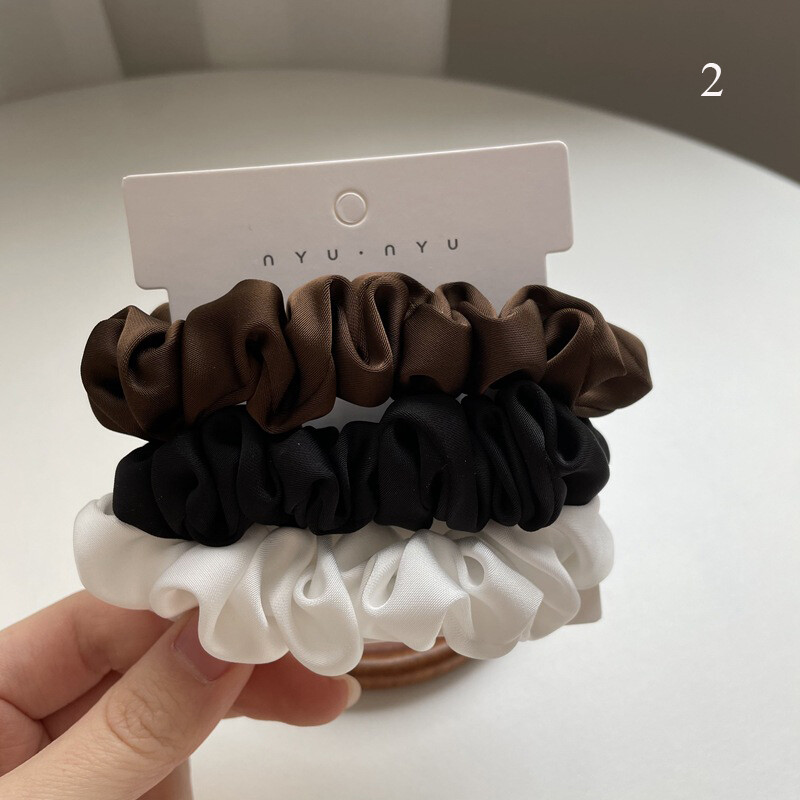 3pcs/Set Satin Silk Scrunchies Hair Bands Scrunchy Ropes Ties Ponytail Holder