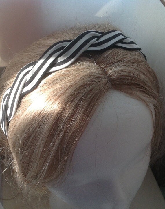 Pick 1 – Braided Polka Dot or Stripped Fabric Headband
