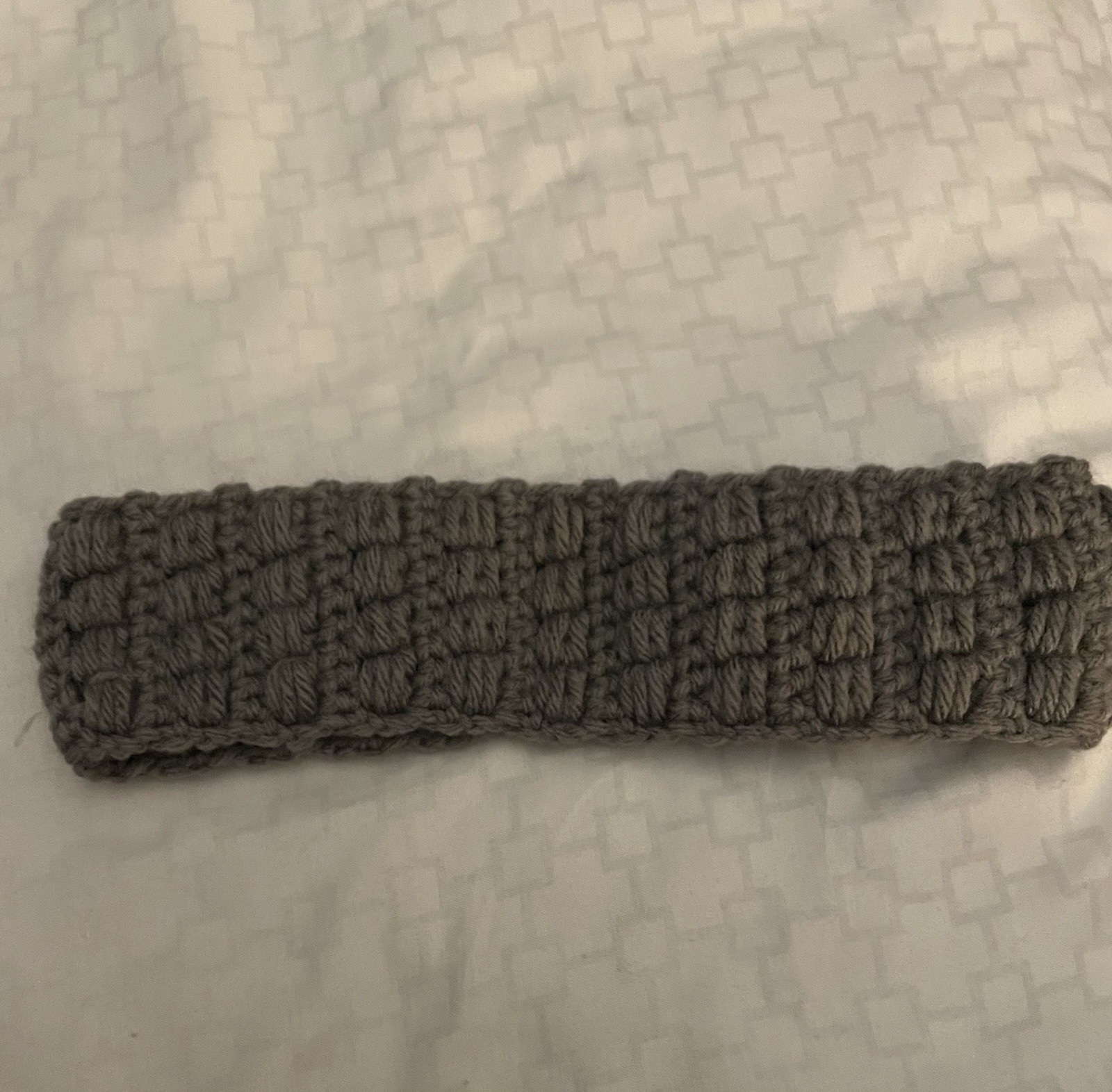 Handmade Crochet Gray Headband One Size Fits All Hair Accessory