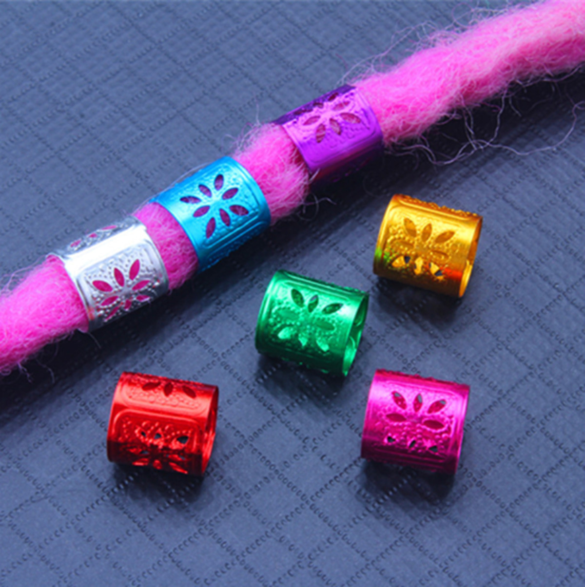 30Pcs Hair Jewelry Braid Rings Cuffs Accessories Pendants Dreadlocks Metal Beads