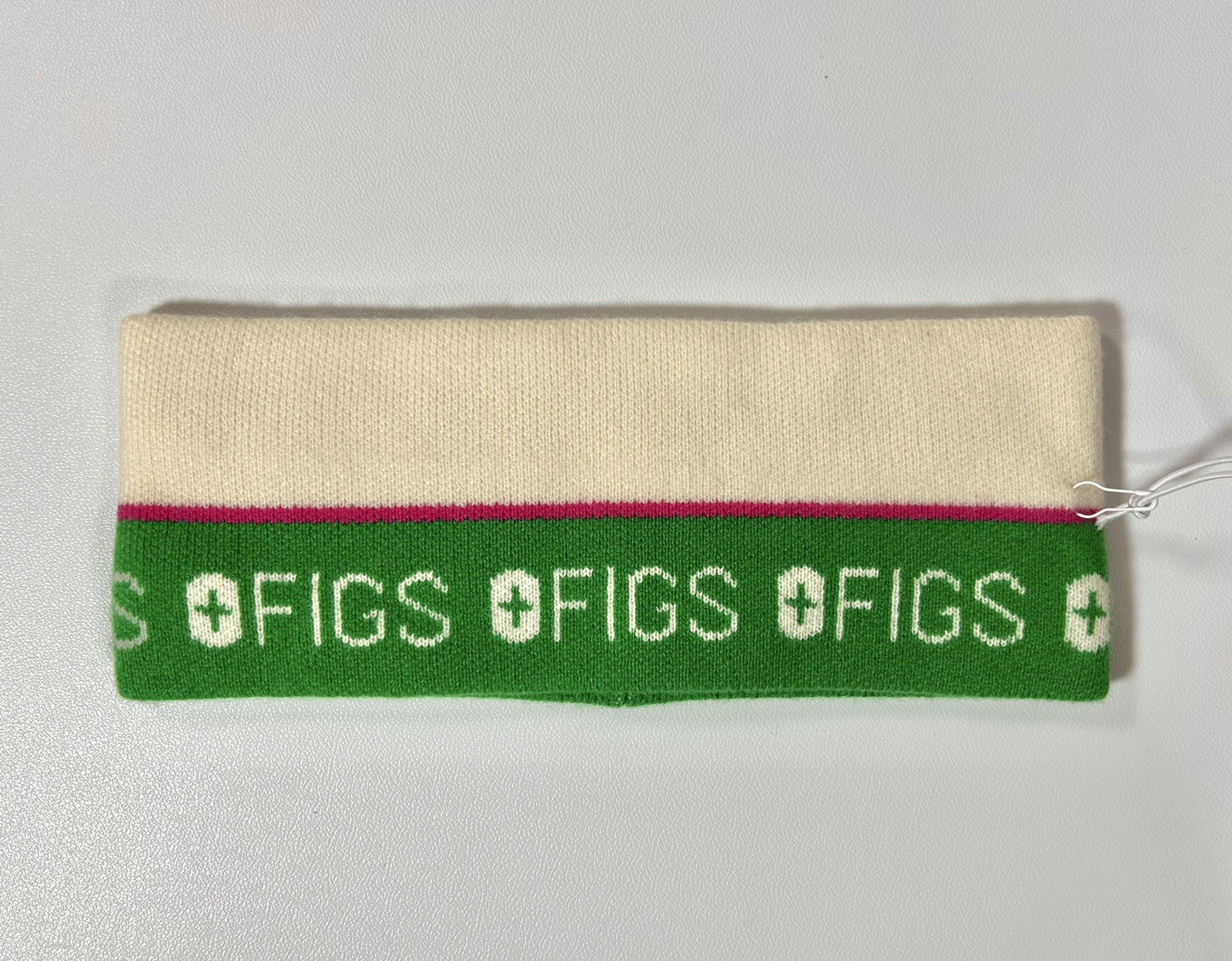 Figs Wool Color Block White Green Pink Headband Unisex NWT