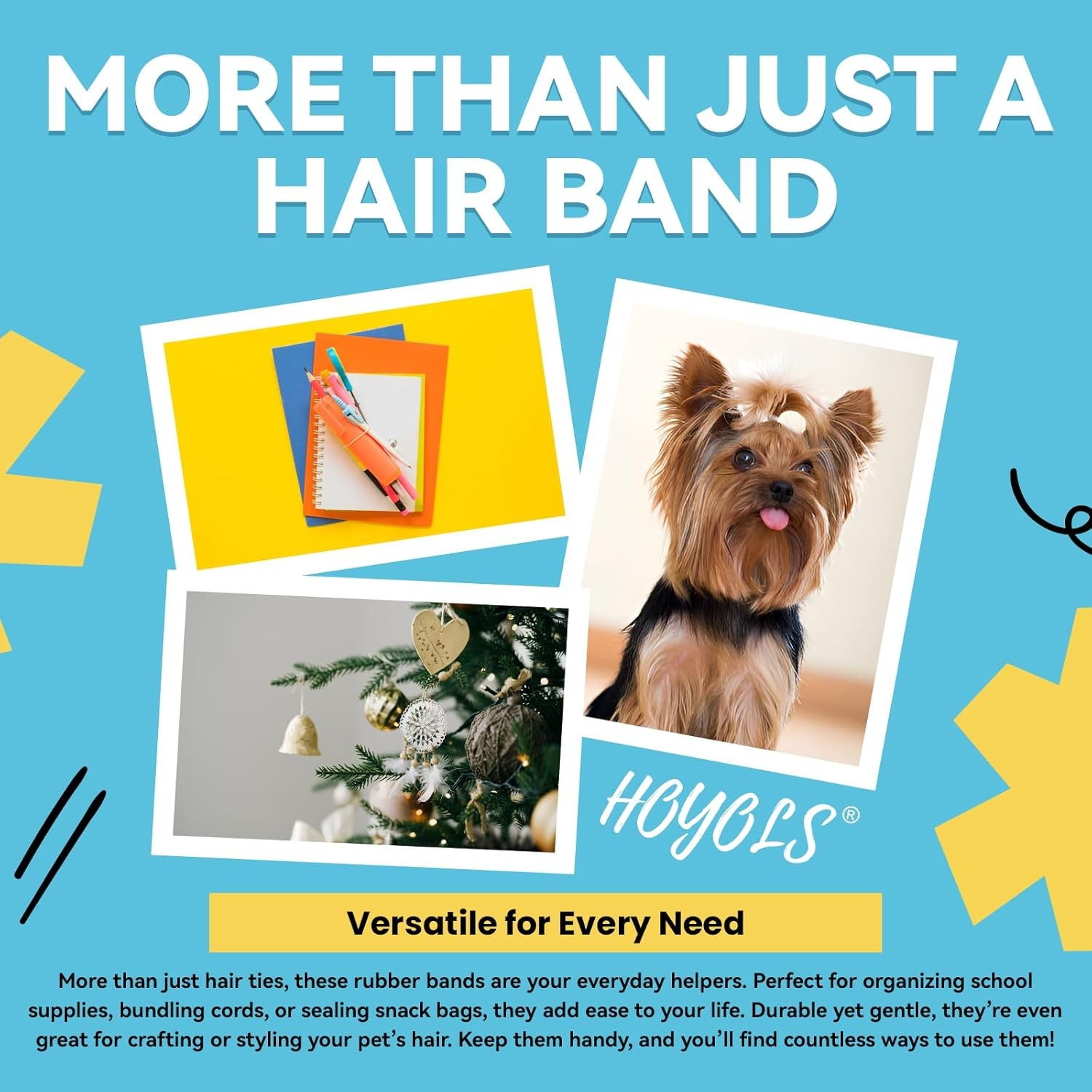 HOYOLS Clear Elastic Hair Rubber Bands, 1500pcs Mini Small 1.Clear 1500 pcs