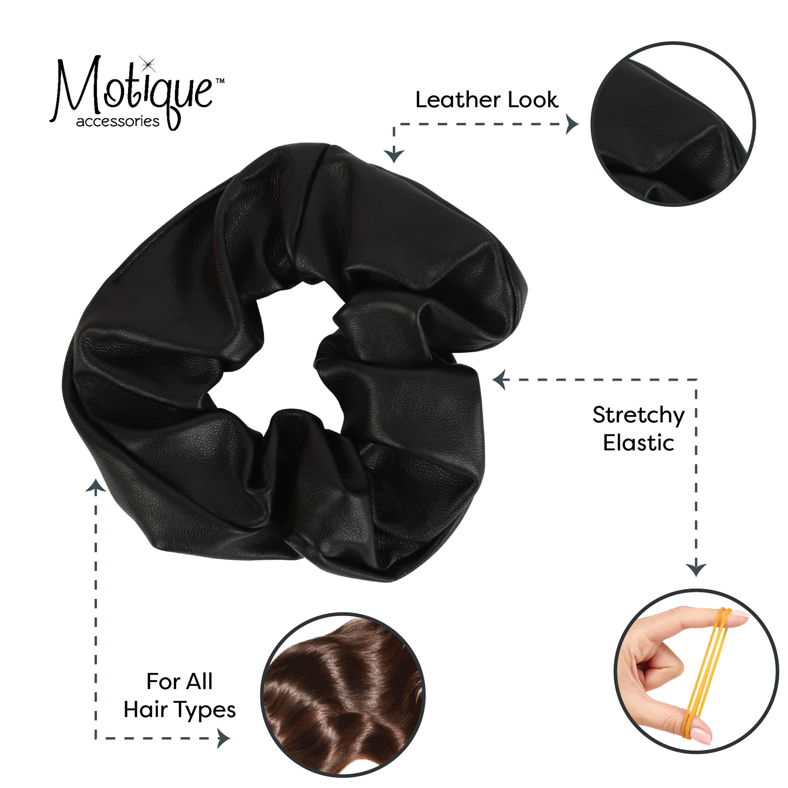 Vegan Leather Look Scrunchie