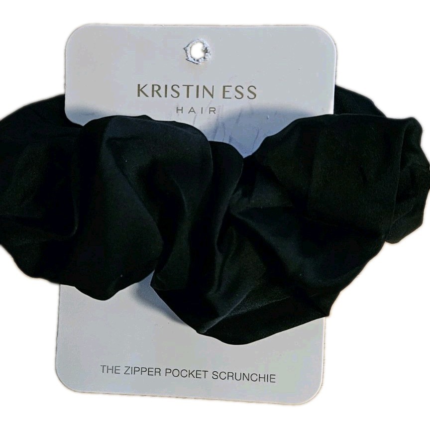 Kristin Ess Zipper Pocket Scrunchie Black