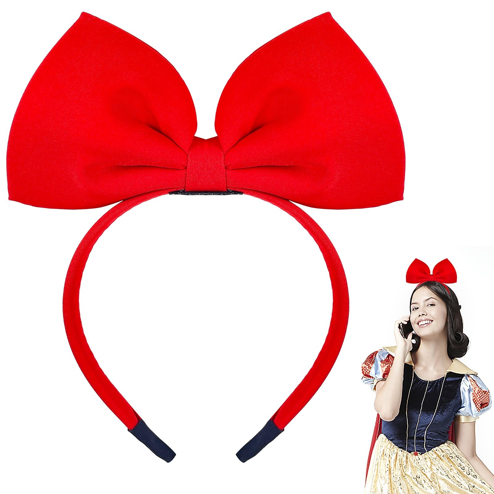 Red Bow Headband Red Bowknot Headband for Women Gril Christmas Halloween Cosplay