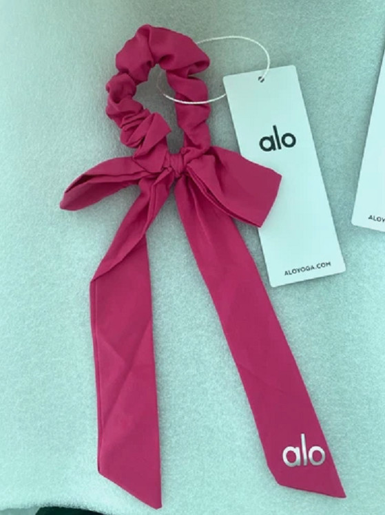 New Yoga Bow Hair Tie Scrunchie Love Knot Ballet Pink/Rose Red OS