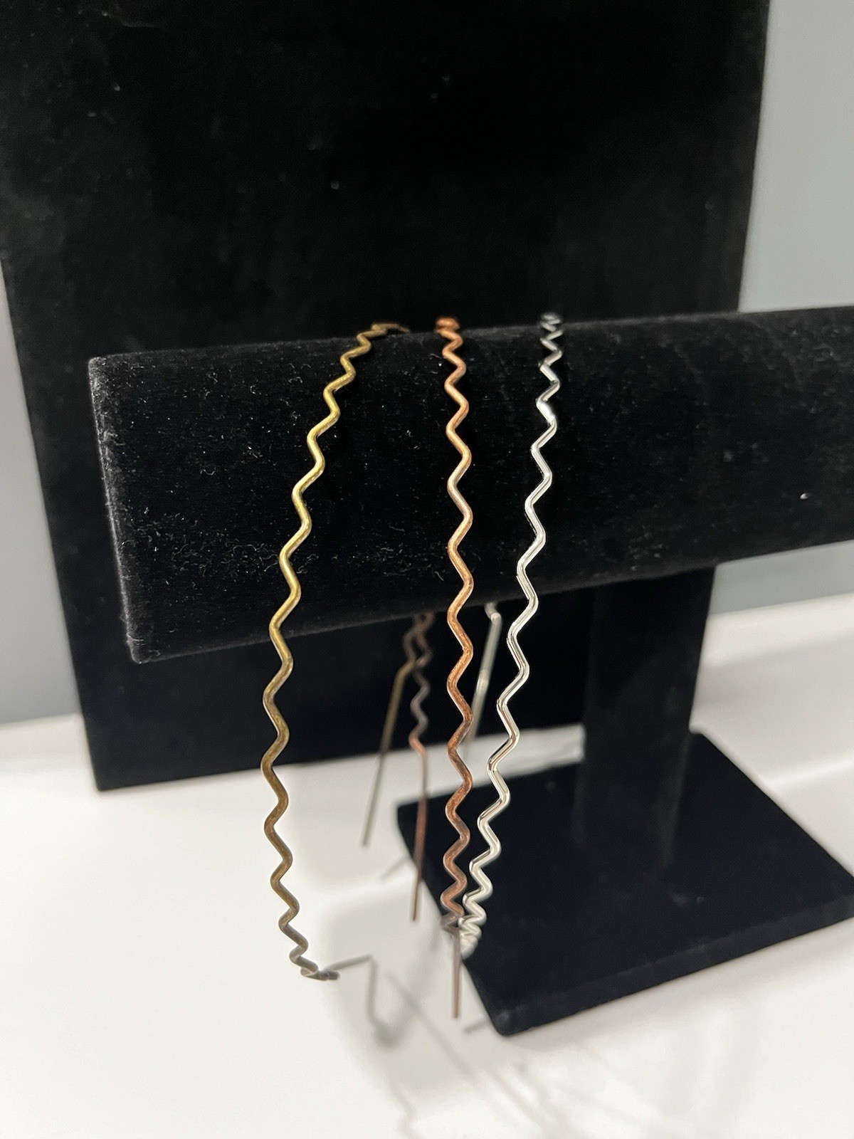 Metal Zigzag Hair Band Headband Hair Styling Accessory Lot of 3