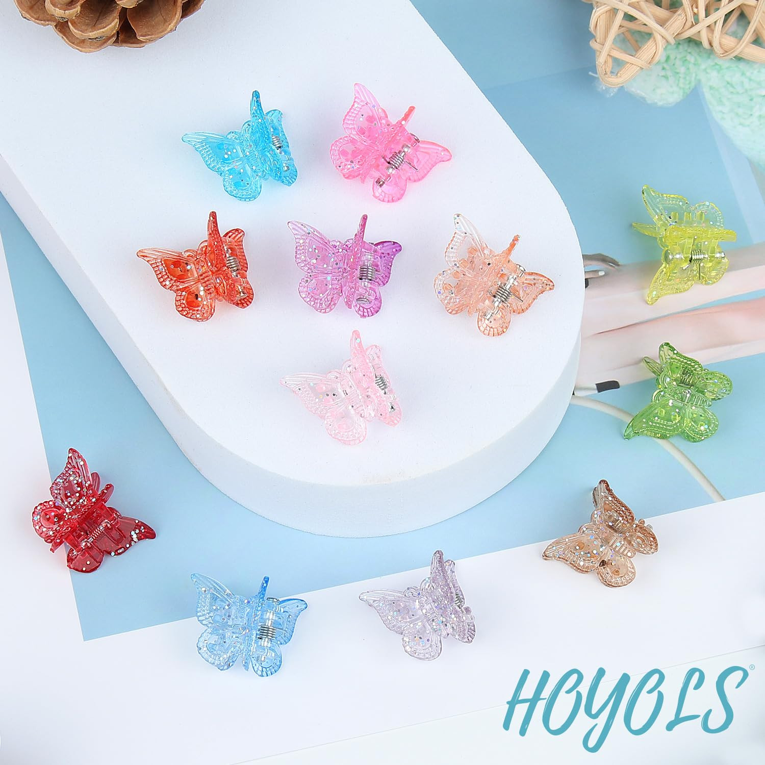 Glitter Butterfly Hair Clips, 90s Y2K Sparkle Accessories for Girls Women Toddle