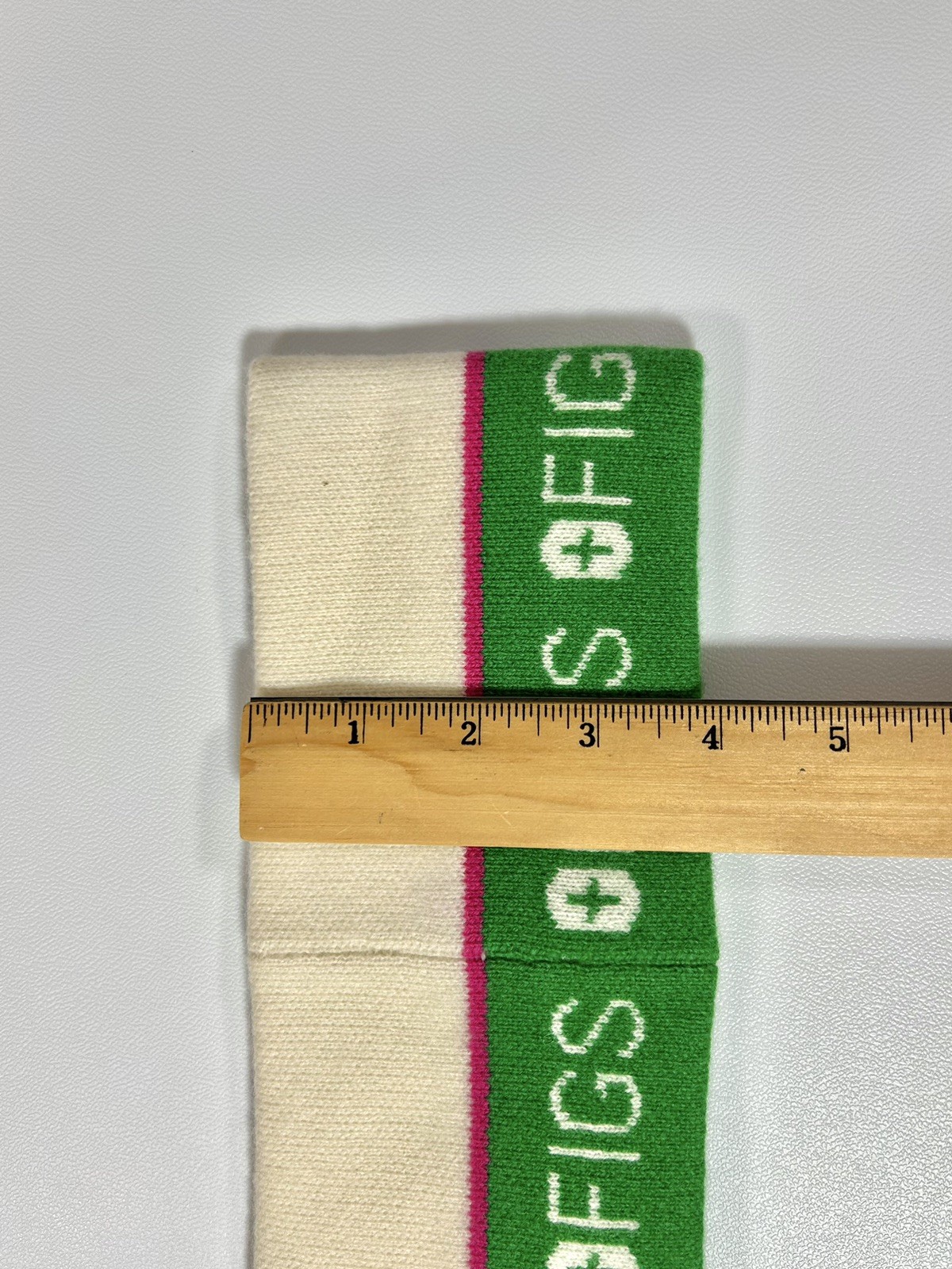 Figs Wool Color Block White Green Pink Headband Unisex NWT