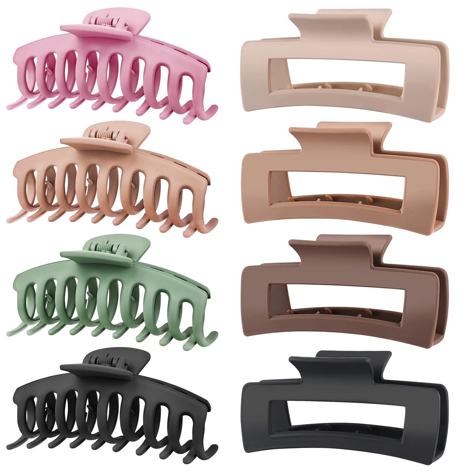 1 Count (Pack of 8), Assorted A.Beige, Pink, Green, Khaki, Brown, Black
