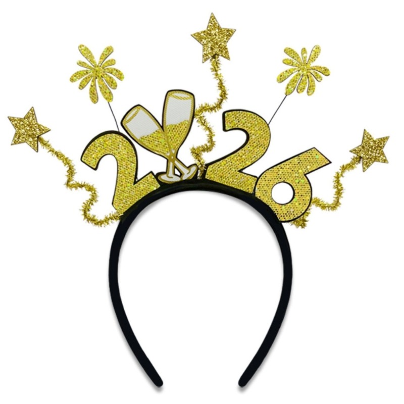 Comfortable Star Hairband Themed Headwear For New Year 2026 Special Occasion