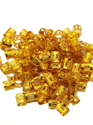 300 pieces gold tone filigree hair jewelry for braids and dreadlocks