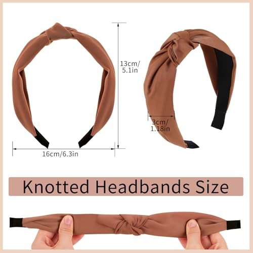8Pcs Headbands black, brown, navy blue, khaki, light gray, pink, beige, white