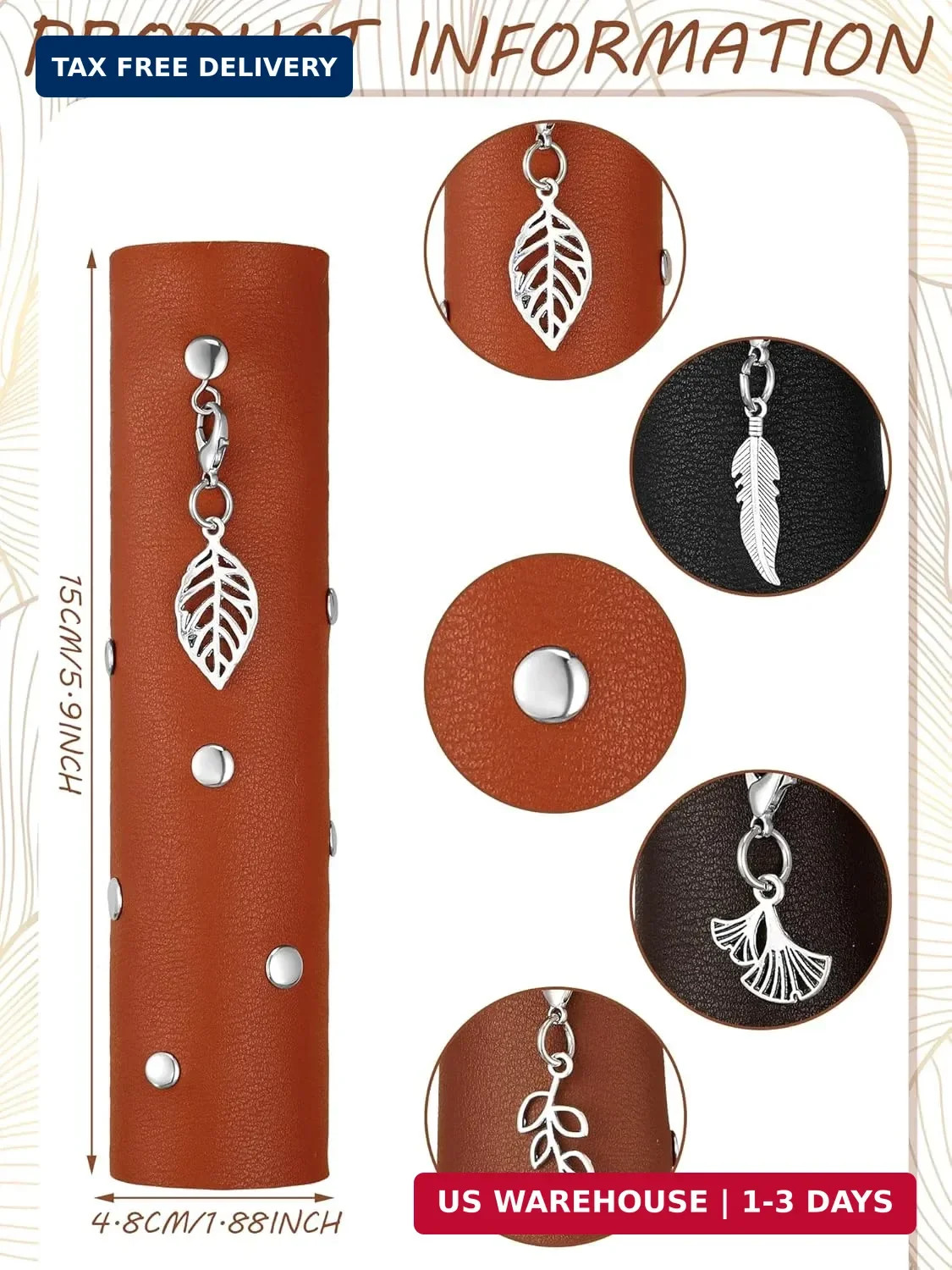 Yinkin 4 Pcs Leather Hair Wrap Motorcycle Ponytail Hair Wrap Ties for Woman PU P
